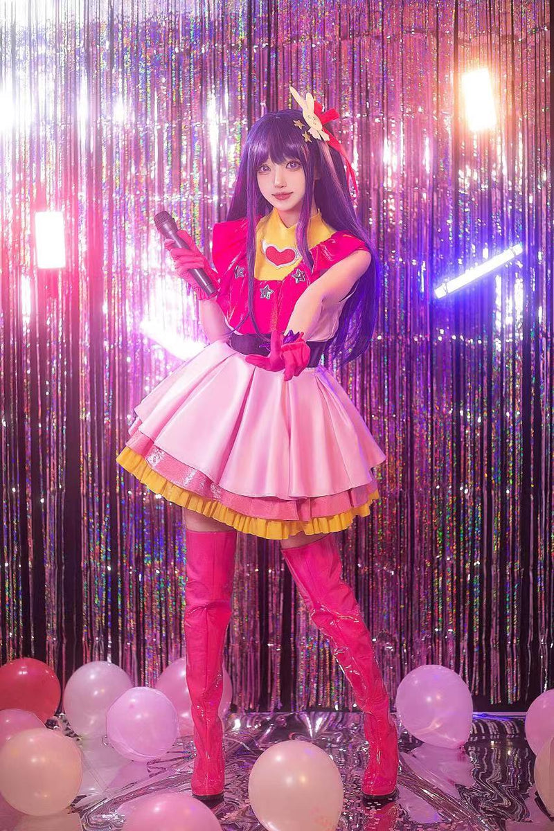 Anime Oshi No Ko Cosplay Ai Hoshino Ruby Akuamarin Arima Kana Costume Wig  Pink Lolita Dress Stage Skirt Halloween Party Outfit