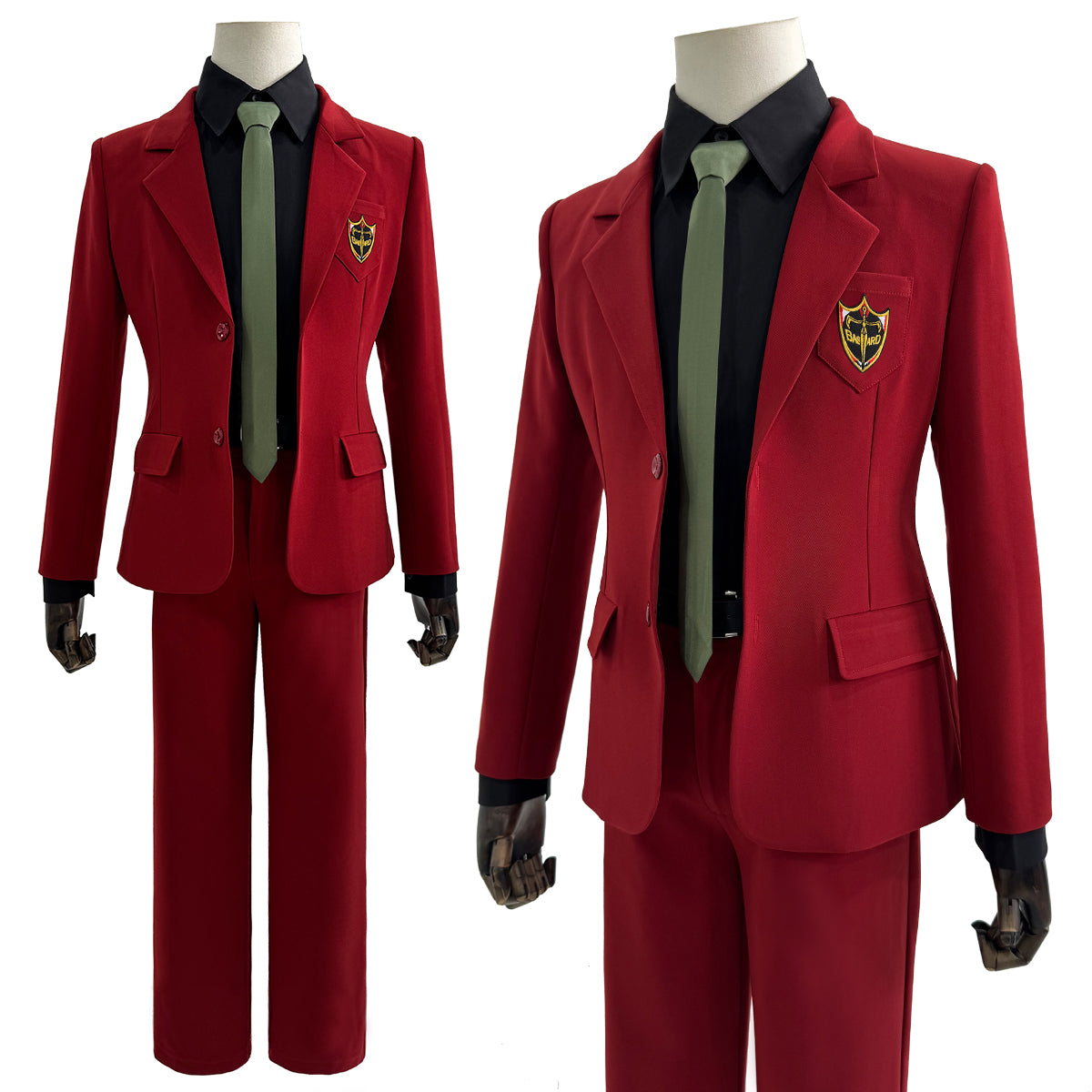 HOLOUN Anime Kaiser Cosplay Costume Red Suit Pants Tie Black Shirt