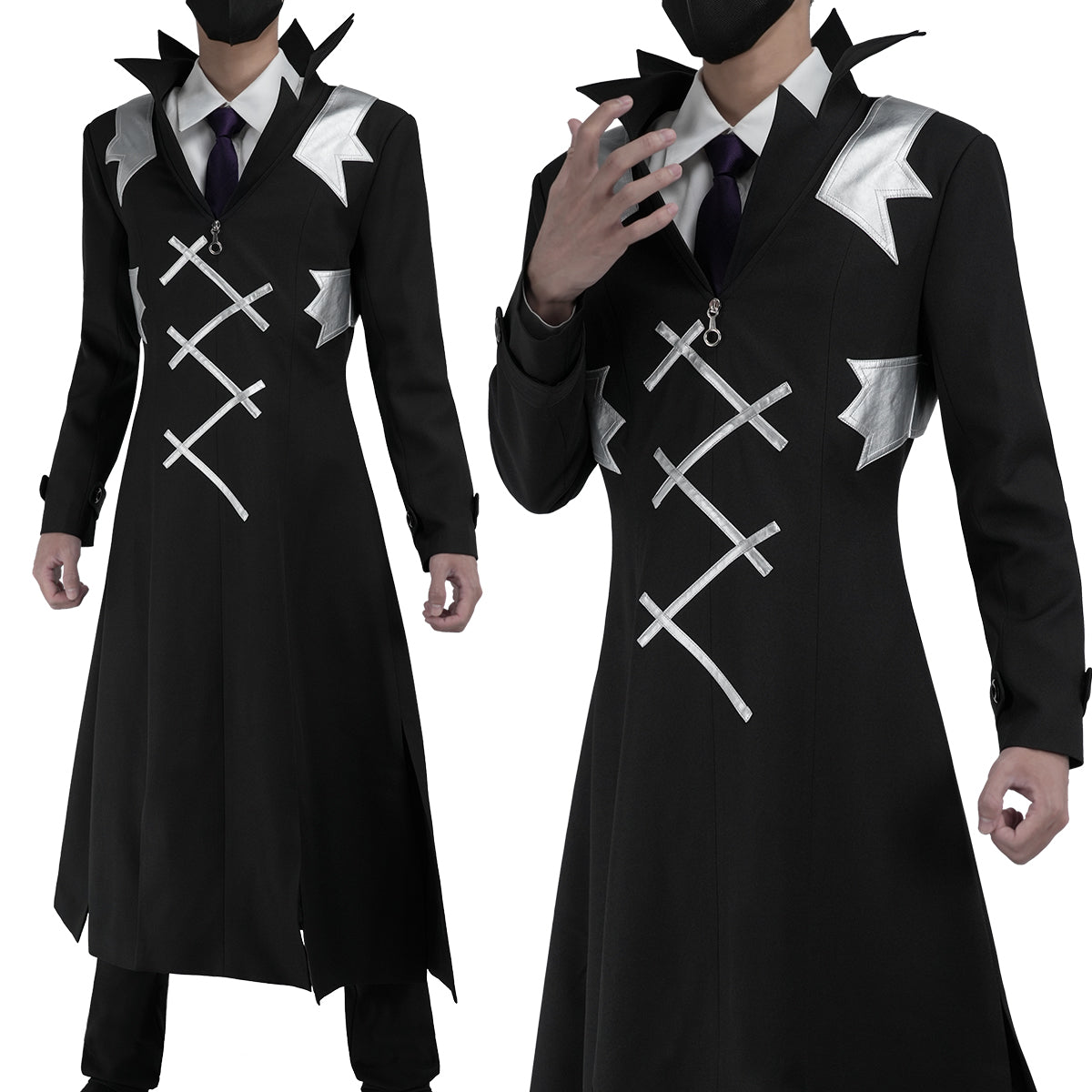 HOLOUN Dr.STONE Anime Dr. Xeno Houston Wingfield Cosplay Costume Coat Shirt Pants Tie Convention Halloween Christmas Gift