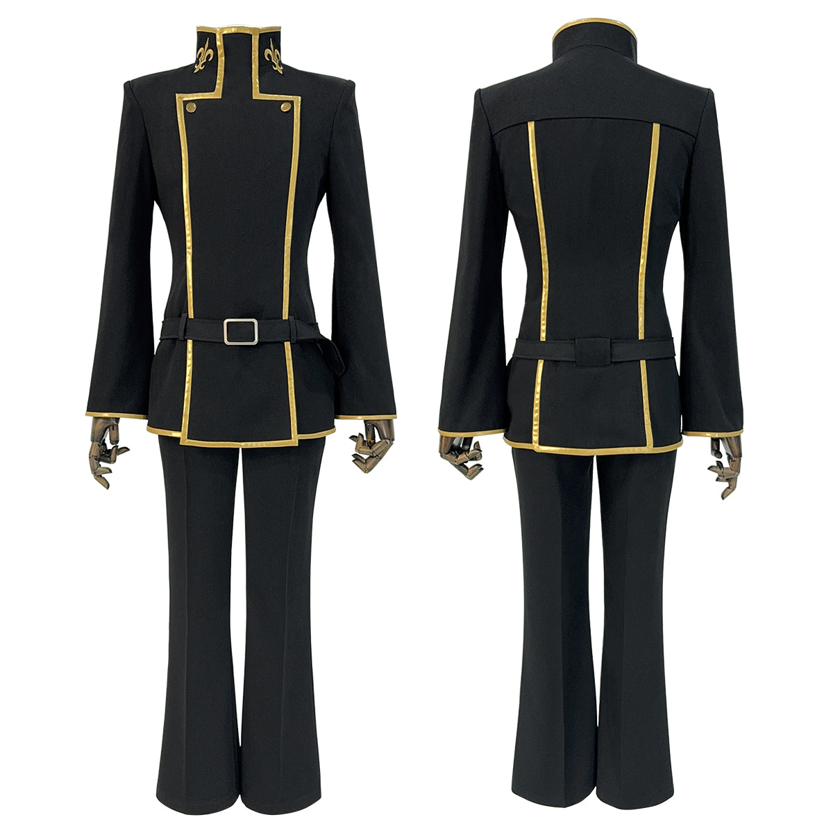 HOLOUN CODE GEASS Lelouch of the Rebellion Anime Lelouch Lamperouge Cosplay Costume Black Jacket Pants Belt Halloween Christmas