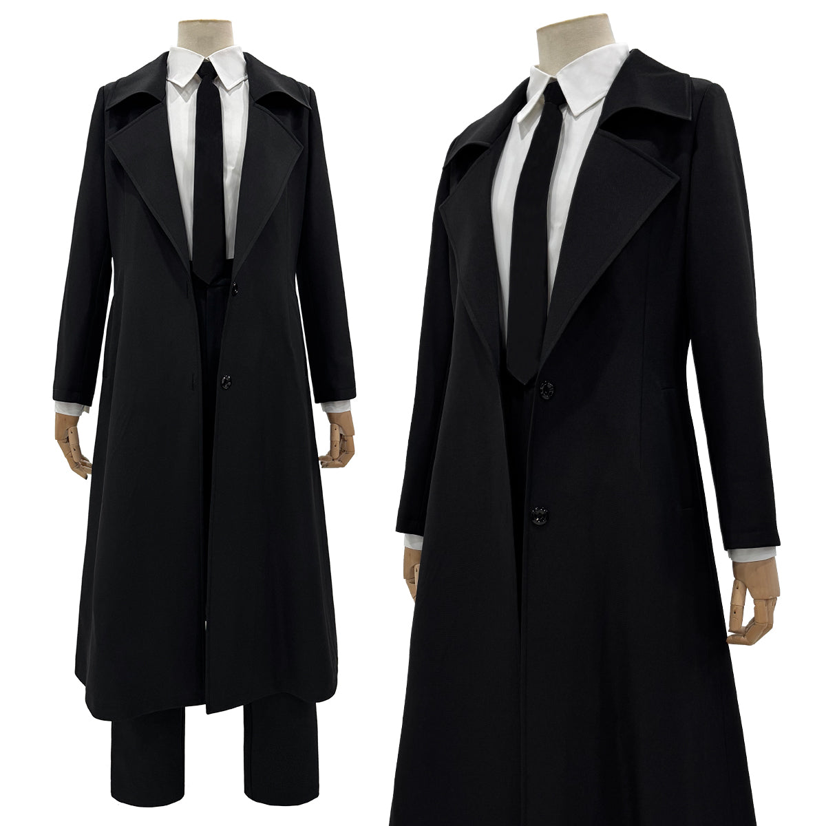 Pre-sale HOLOUN Chainsaw Anime Makima Cosplay Costume Wig White Shirt Black Coat Pant Tie Halloween Christmas Convention Daily Wear