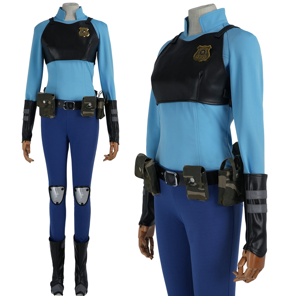 Pre-sale HOLOUN Zoo Movie Judith Hopps Cosplay Costume Black Faux Leather Vest Shirt Pants Gloves Bags Halloween Christmas Convention
