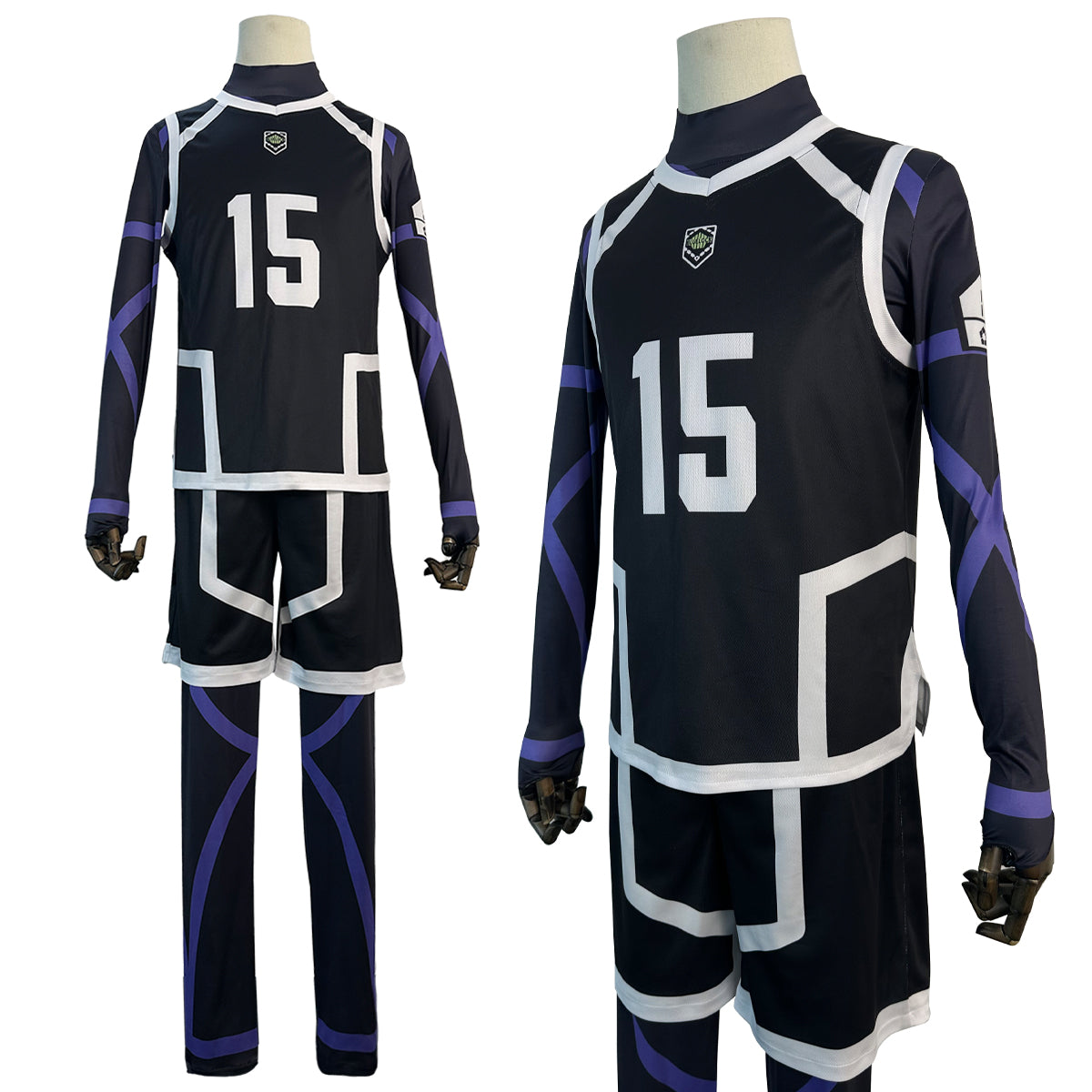 HOLOUN Blue Lock Season 2 Anime Isagi Cosplay Costume Wig NO.15 Training Jerseys 4PCS Football Uniform Daily Wear Cos Gift