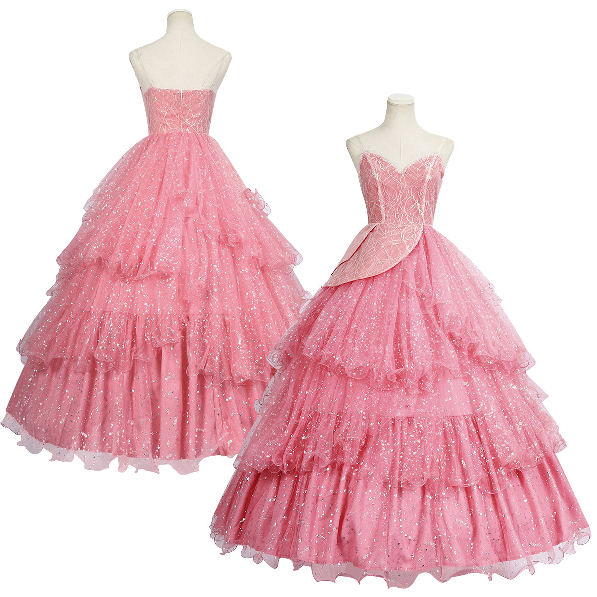 HOLOUN Film Glinda Cosplay Costume Pink Dress Crinoline Animation Convention Halloween Christmas Gift