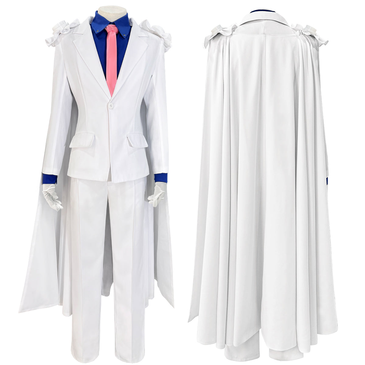 HOLOUN Detective Conan Anime Kuroba Kaito cosplay Costume White Cloak Suit Pants Dark Blue Shirt Red Tie Halloween Christmas