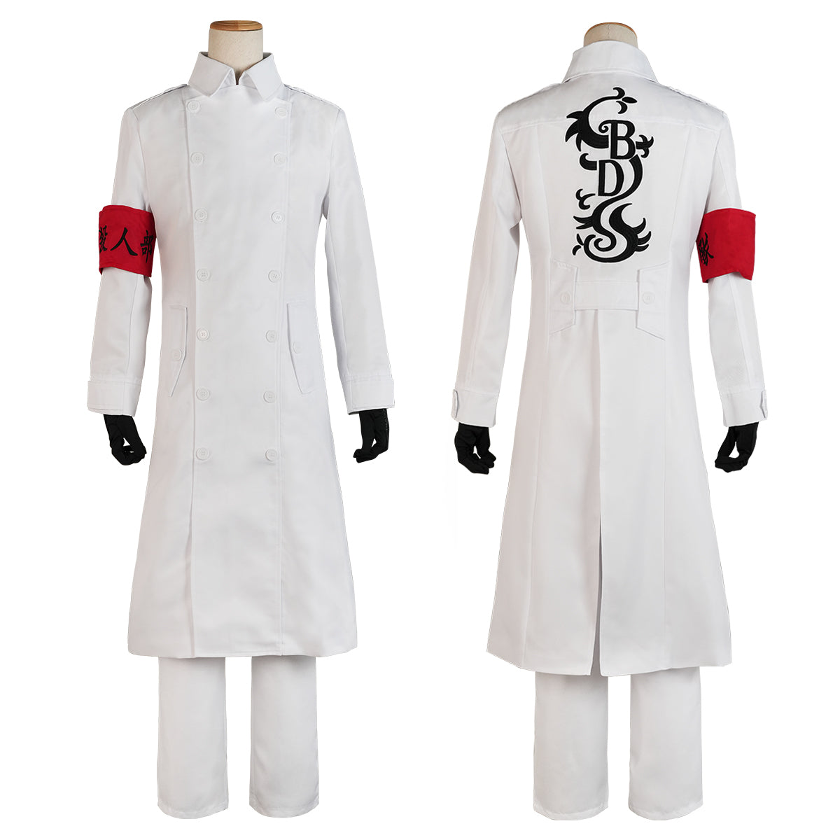 HOLOUN Tokyo Anime Manji Gang Anime Cosplay Costume Coat Black Dragon Hajime Kokonoi Embroidery Style 4PCS Sets White Jacket Halloween