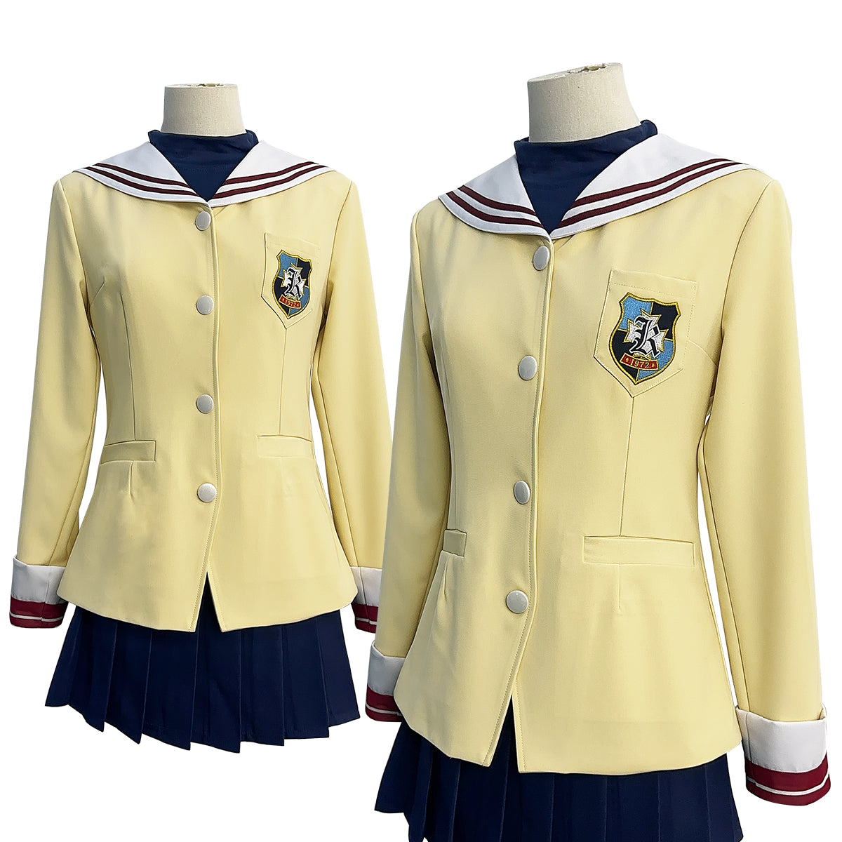 HOLOUN Clannad Anime Furukawa Nagisa Fujibayashi Kyou Sakagami Tomoyo Cosplay Costume  Embroidery School Uniform Skirt T-shirt