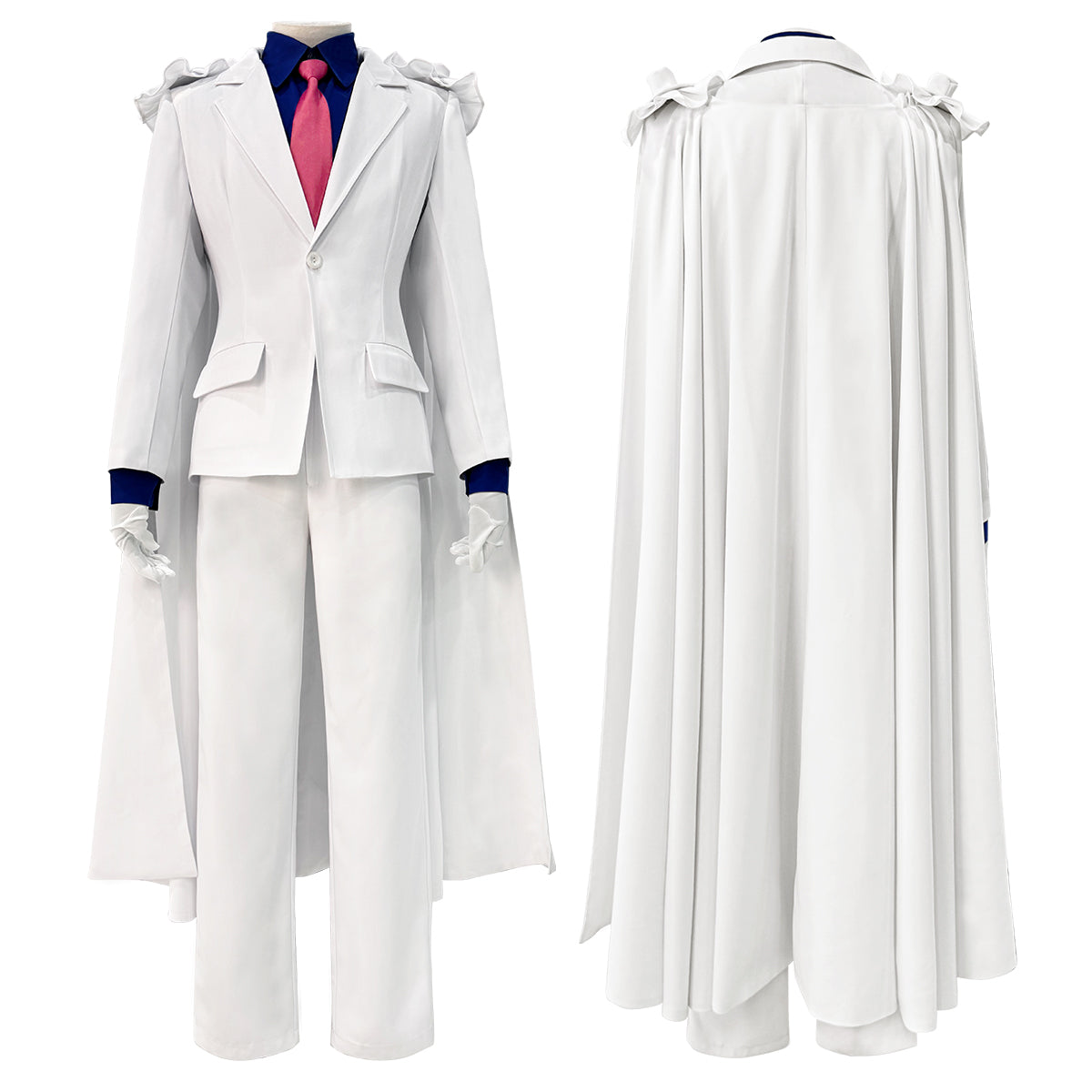 HOLOUN Detective Conan Anime Kuroba Kaito cosplay Costume White Cloak Suit Pants Dark Blue Shirt Red Tie Halloween Christmas