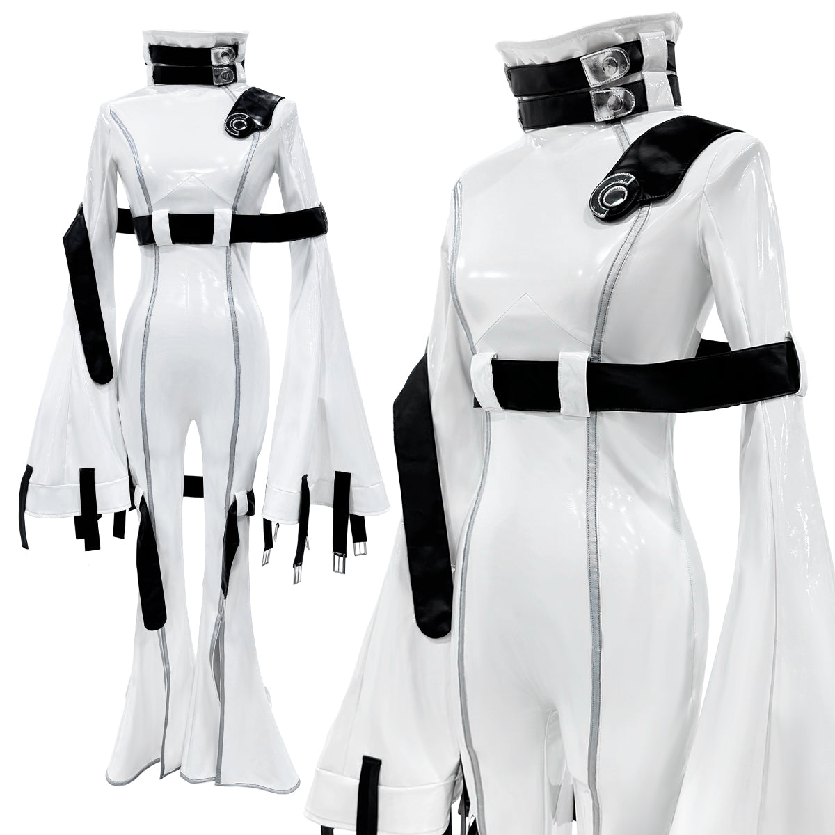 HOLOUN CODE GEASS Lelouch of the Rebellion Anime CC Cosplay Costume White Uniform Jumpsuit Strait-Jacket C.C. Halloween Gift