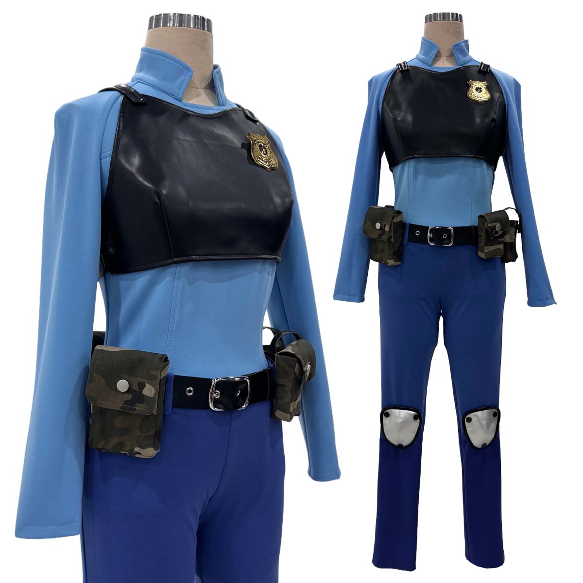 Pre-sale HOLOUN Zoo Movie Judith Hopps Cosplay Costume Black Faux Leather Vest Shirt Pants Gloves Bags Halloween Christmas Convention