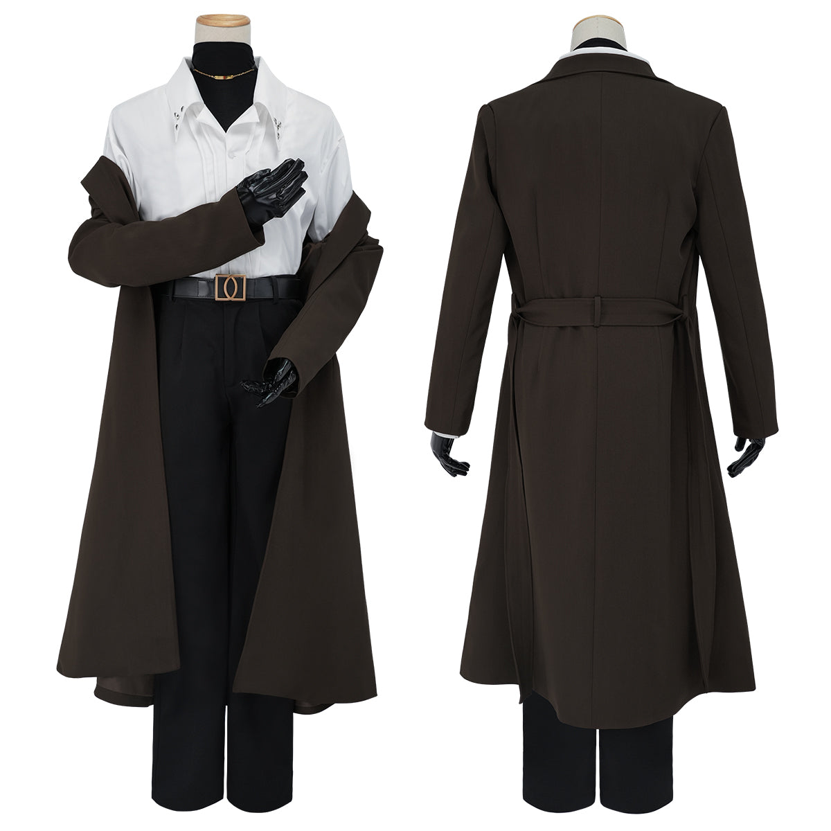 HOLOUN Bungo Anime Nakahara Chuuya Cosplay Costume Wig 10th Anniversary Lining Coat Pants Shirt Hat Gloves Daily Wear Halloween