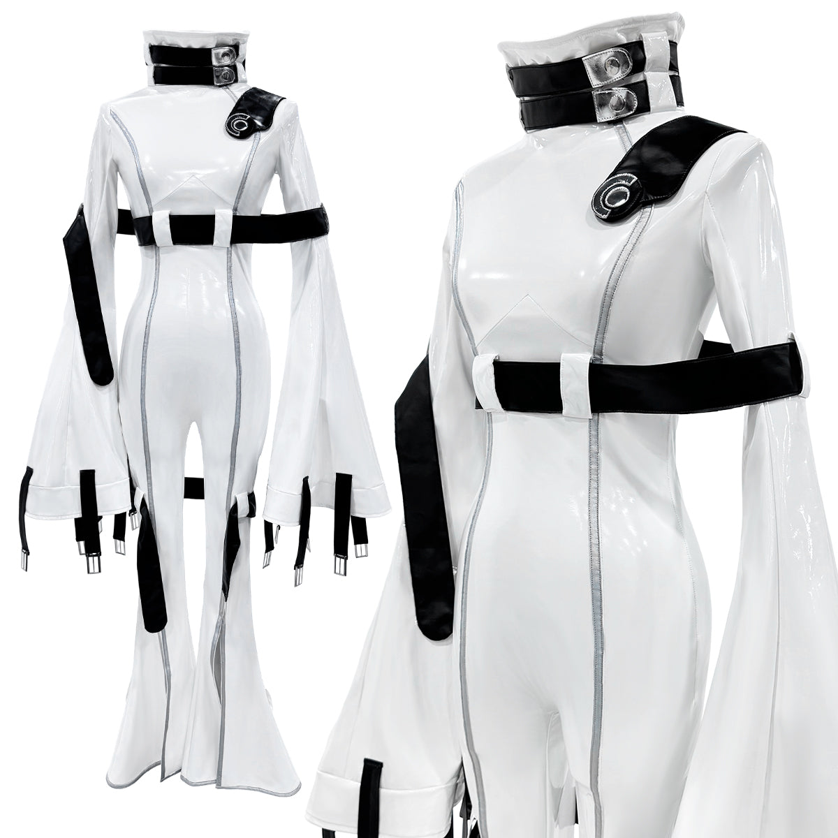 HOLOUN CODE GEASS Lelouch of the Rebellion Anime CC Cosplay Costume White Uniform Jumpsuit Strait-Jacket C.C. Halloween Gift