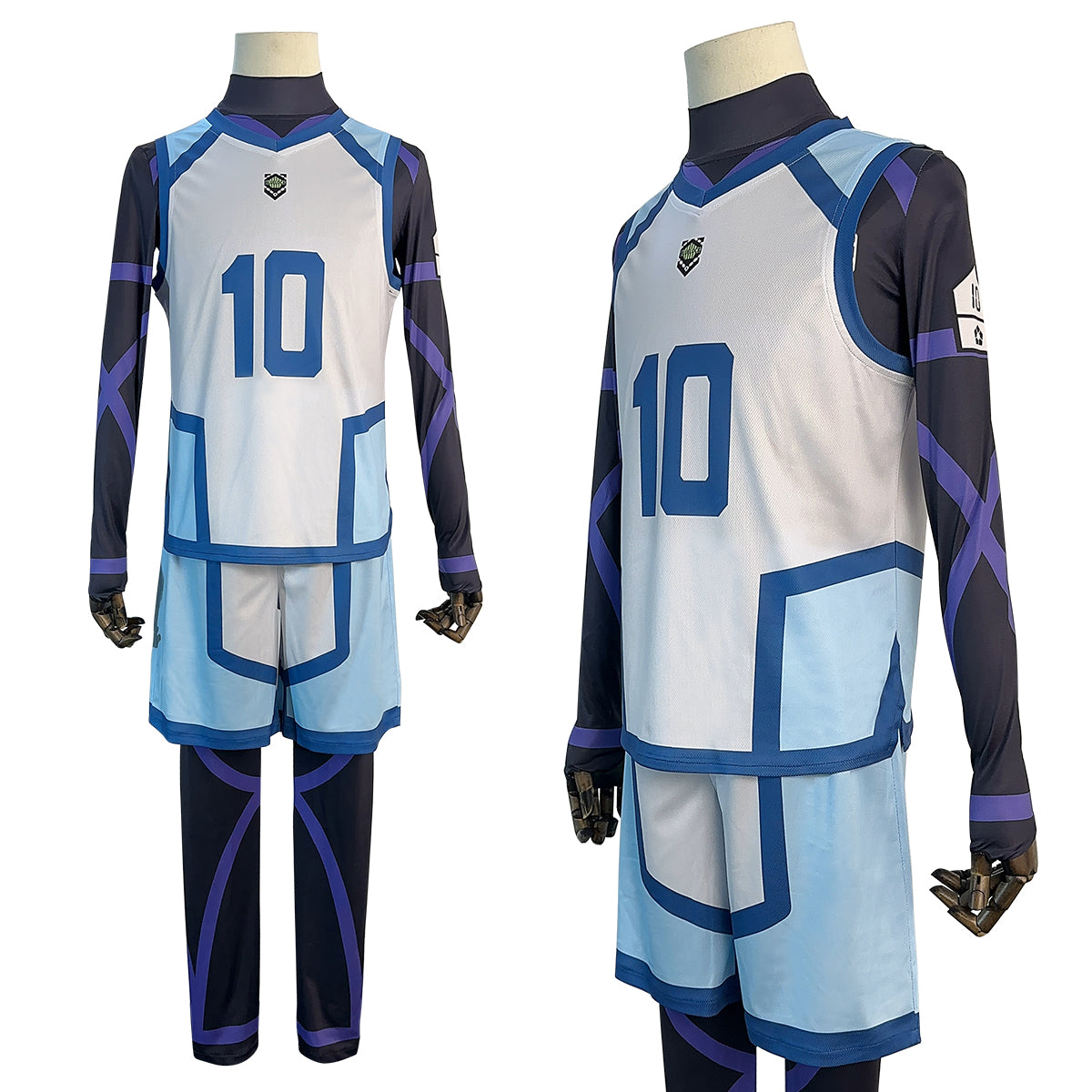 HOLOUN Blue Lock Season 2 Anime Reo Mikage Cosplay Costume Wig NO.10 Training Jerseys 4PCS Football Uniform Daily Wear Cos Gift