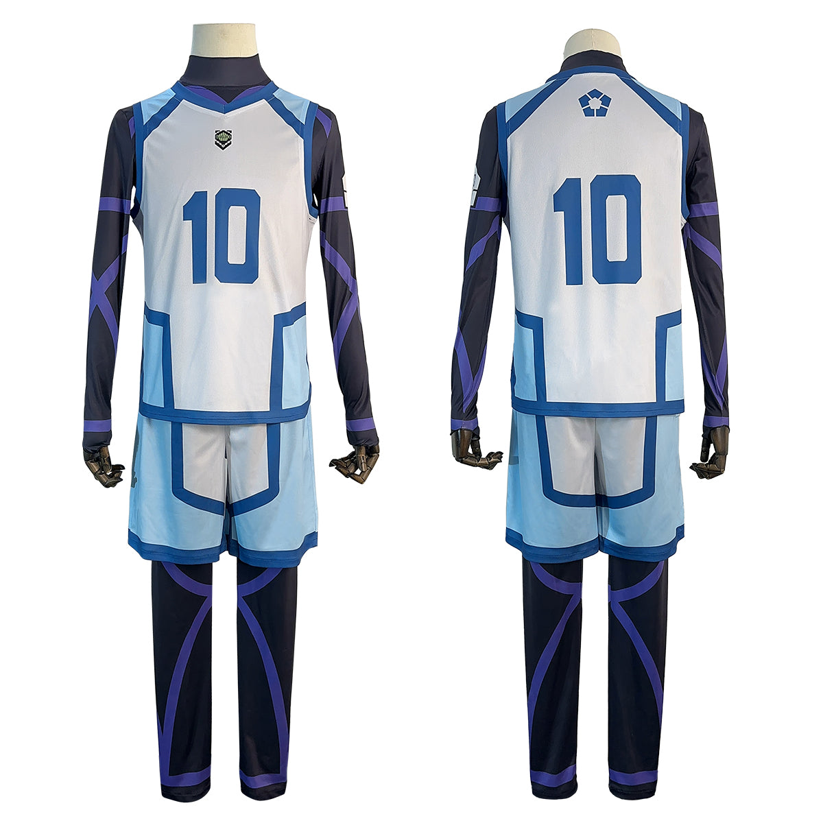 HOLOUN Blue Lock Season 2 Anime Reo Mikage Cosplay Costume Wig NO.10 Training Jerseys 4PCS Football Uniform Daily Wear Cos Gift