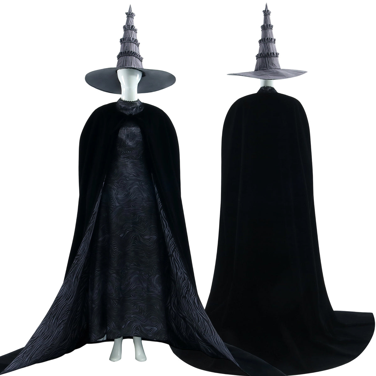 HOLOUN Film Elphaba Cosplay Costume Black Cape Dress Hat Stockings Animation Convention Halloween Christmas Gift