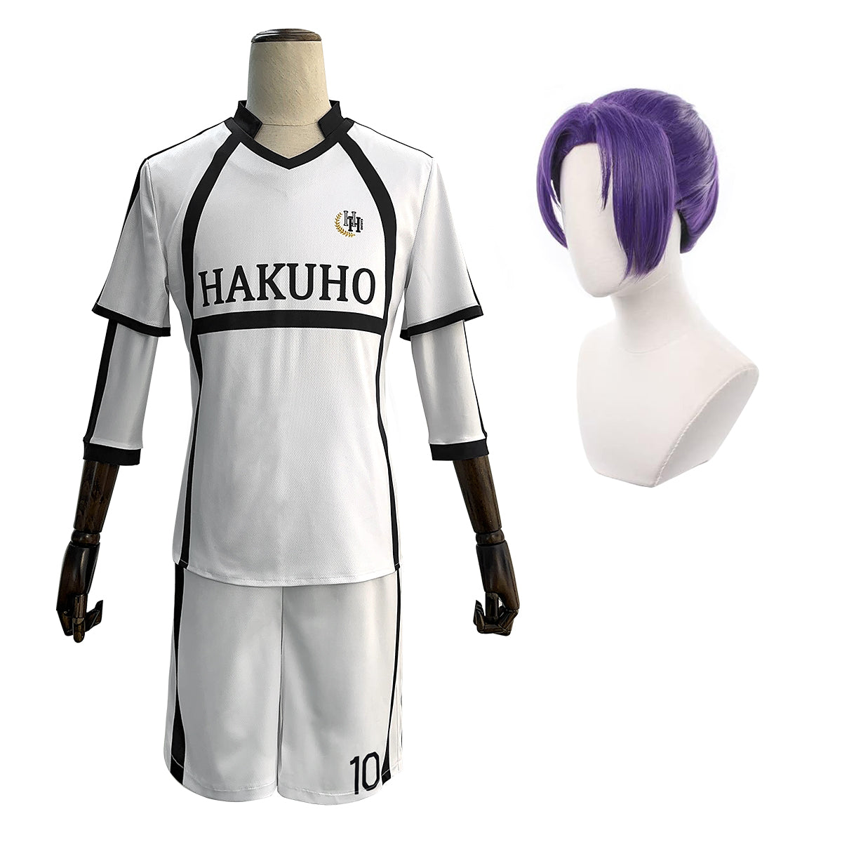 HOLOUN Blue Lock Anime Reo Mikage NO.10 Cosplay Costume Jersey Wig Rose Net Football Soccer Uniform Daily Sport Wearing