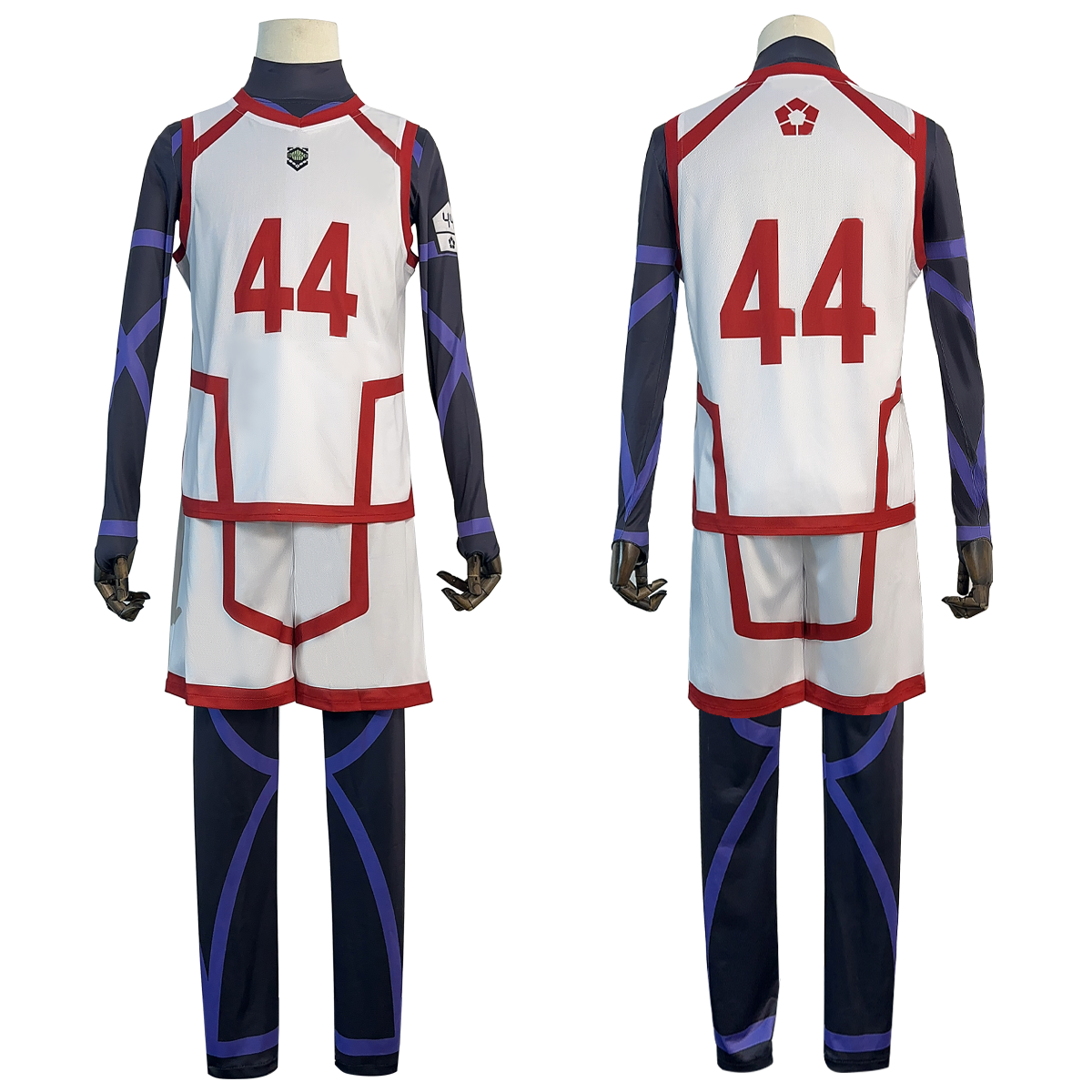 HOLOUN Blue Lock Season 2 Anime Chigiri Cosplay Costume Wig NO.44 Training Jerseys 4PCS Football Uniform Daily Wear Cos Gift