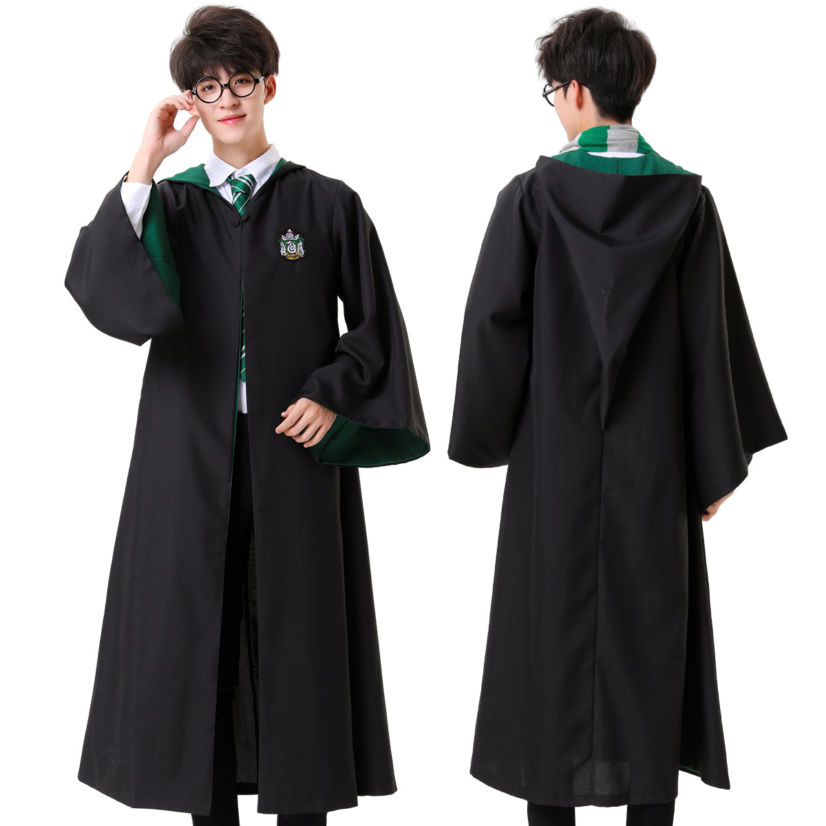 HOLOUN Harry Anime Cosplay Costume Green Robe Cloak Cape Halloween