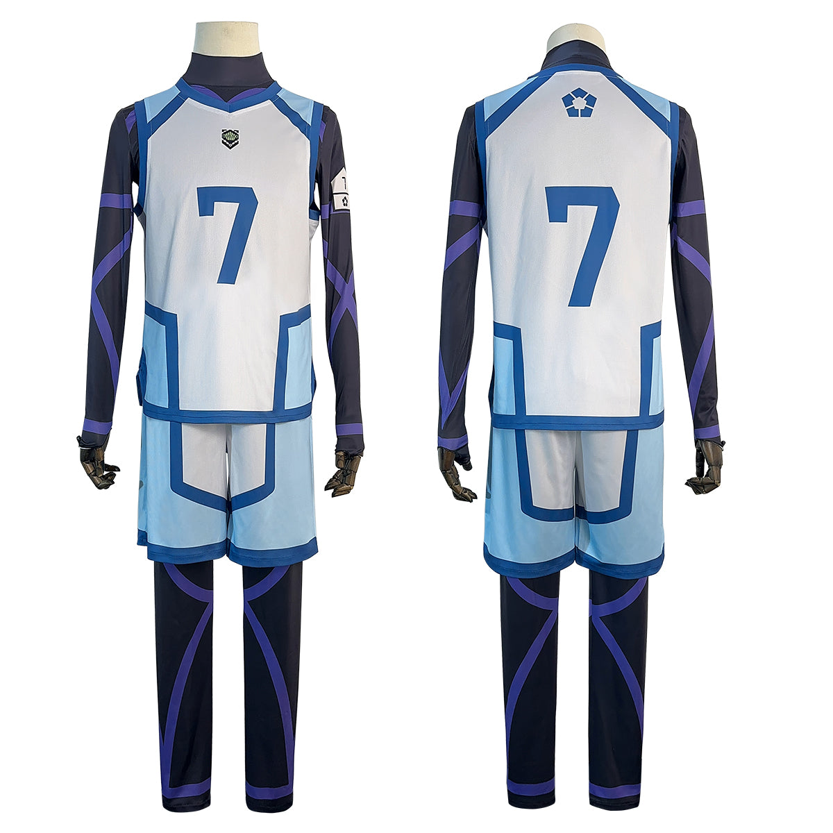 HOLOUN Blue Lock Season 2 Anime Nagi Cosplay Costume Wig NO.7 Training Jerseys 4PCS Football Uniform Daily Wear Cos Gift