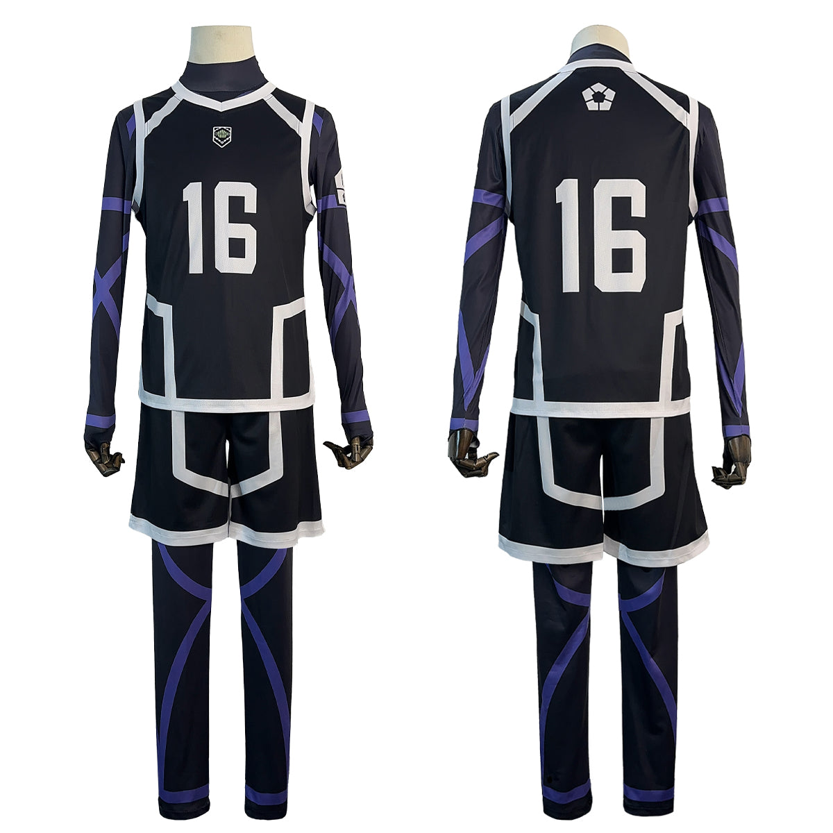 HOLOUN Blue Lock Season 2 Anime Bachira Cosplay Costume Wig NO.16 Training Jerseys 4PCS Football Uniform Daily Wear Cos Gift