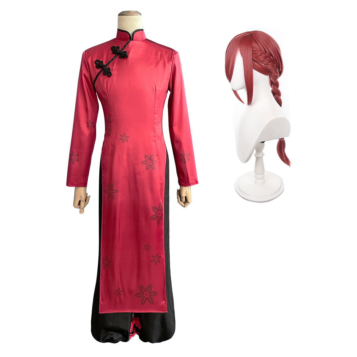 HOLOUN Blue Lock Anime Chigiri Cosplay China Costume Red Kung Fu Tang Suit Wig Rose Net Sythetic Fibers Adjustable Size Gift