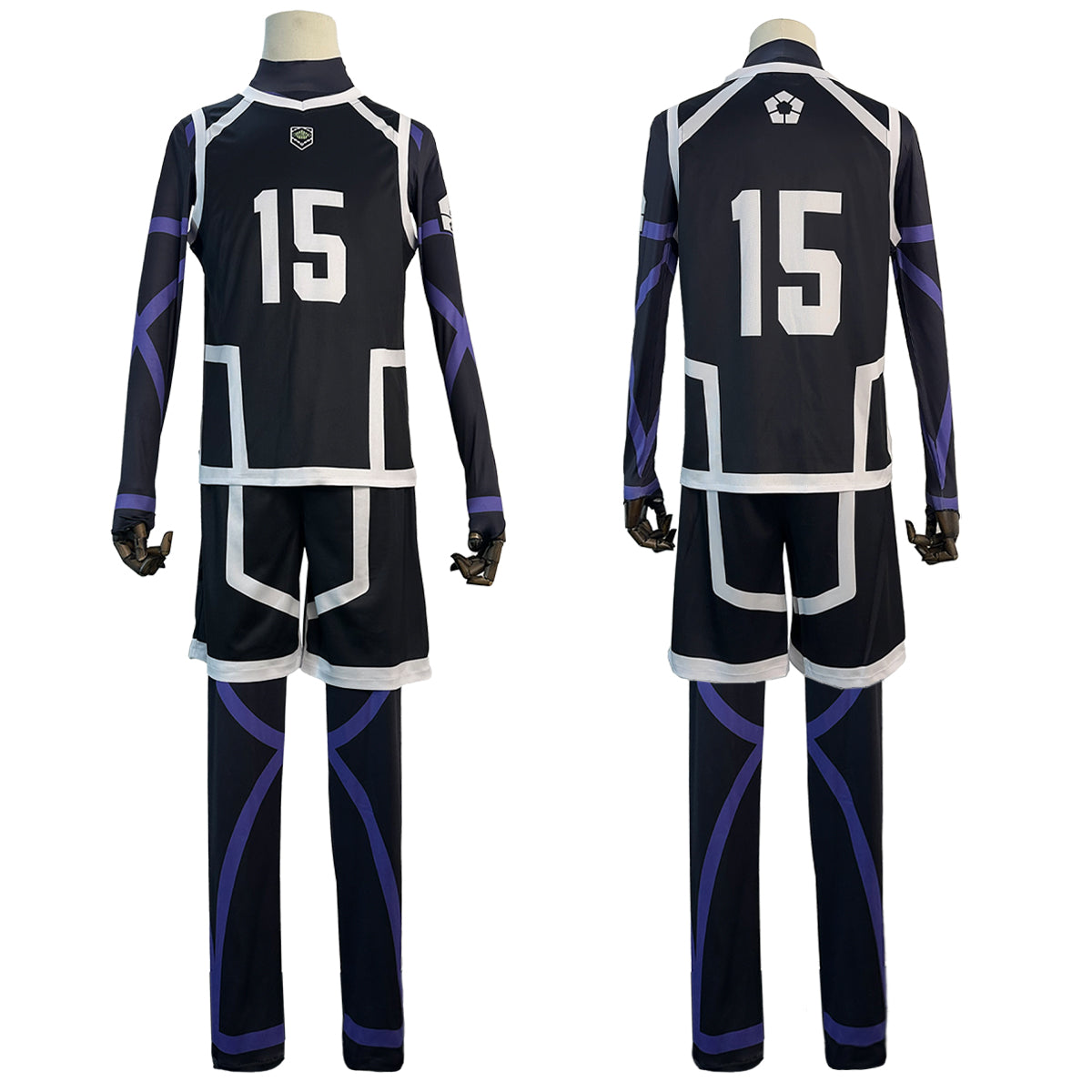 HOLOUN Blue Lock Season 2 Anime Isagi Cosplay Costume Wig NO.15 Training Jerseys 4PCS Football Uniform Daily Wear Cos Gift