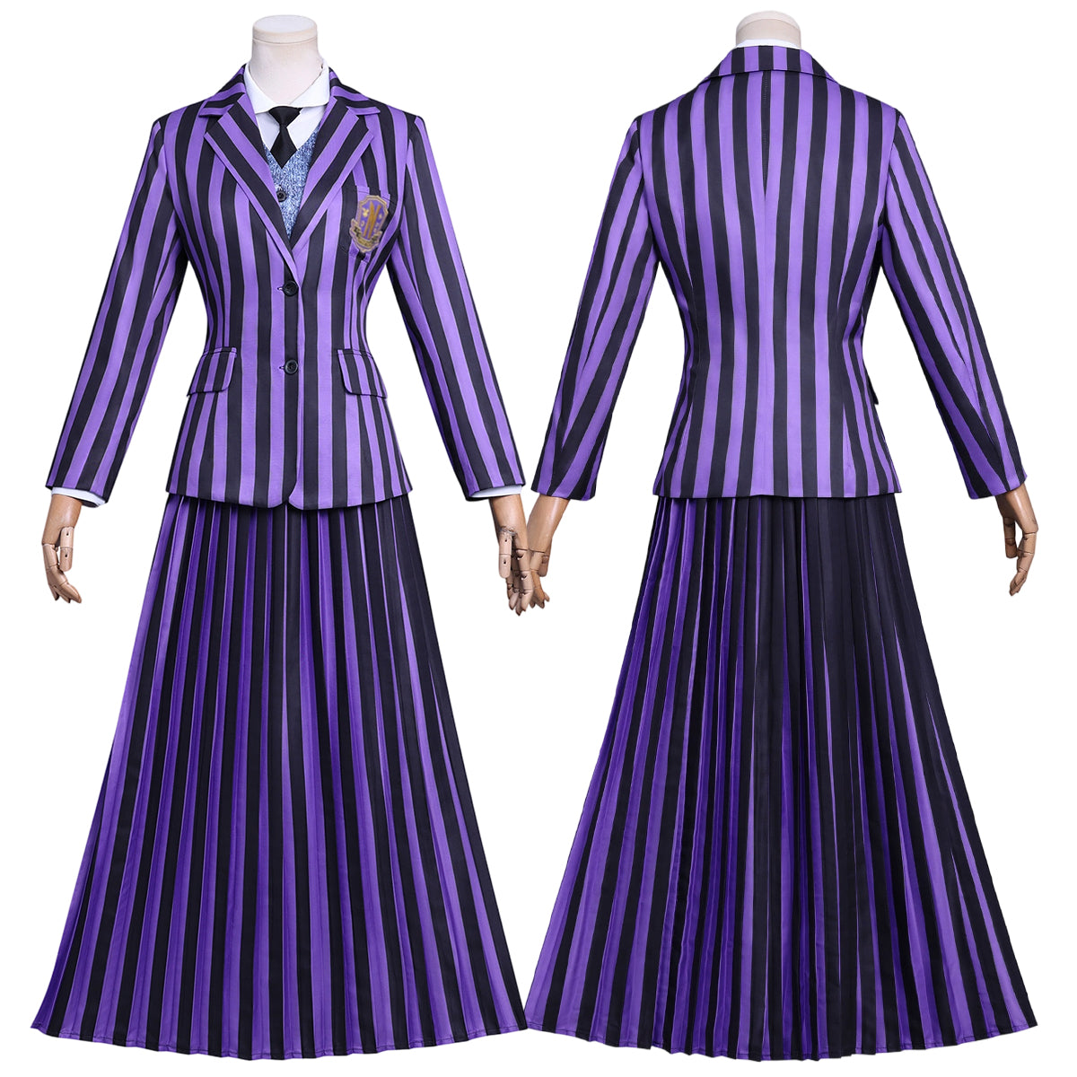 HOLOUN Enid Sinclai Bianca Barclay Cosplay Costume Striped School Uniform Skirt Sweater Embroidery Suit Halloween Christmas
