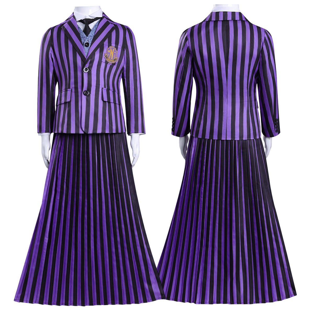HOLOUN Enid Sinclai Bianca Barclay Child Cosplay Costume Striped School Uniform Skirt Sweater Suit Halloween Christmas 110-150
