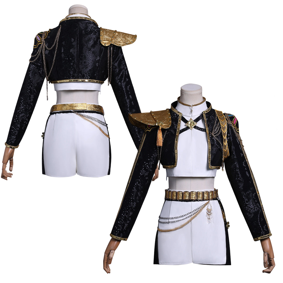 HOLOUN Anime Rumi Cosplay Costume Jacket Skirt Black Stage Performance Uniform Halloween Christmas