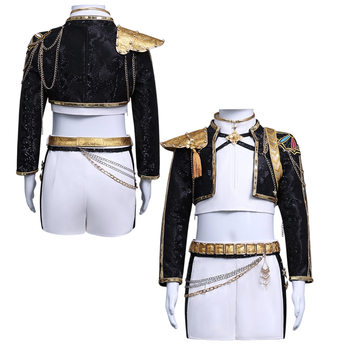 HOLOUN Anime Zoey Rumi Mira Kid Child Version Black Stage Cosplay Costume Jacket Shorts Skirt Halloween Christmas Convention