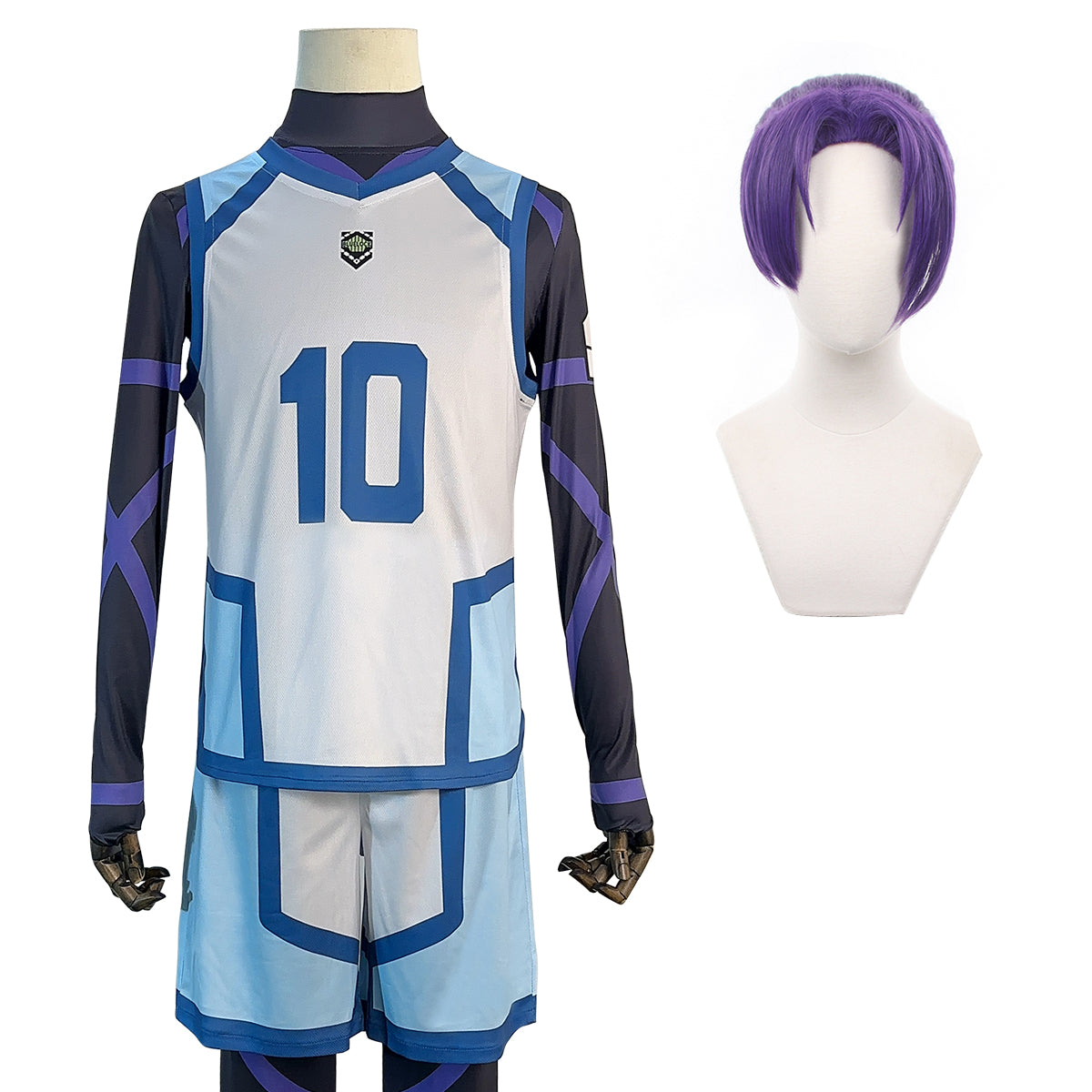 HOLOUN Blue Lock Season 2 Anime Reo Mikage Cosplay Costume Wig NO.10 Training Jerseys 4PCS Football Uniform Daily Wear Cos Gift