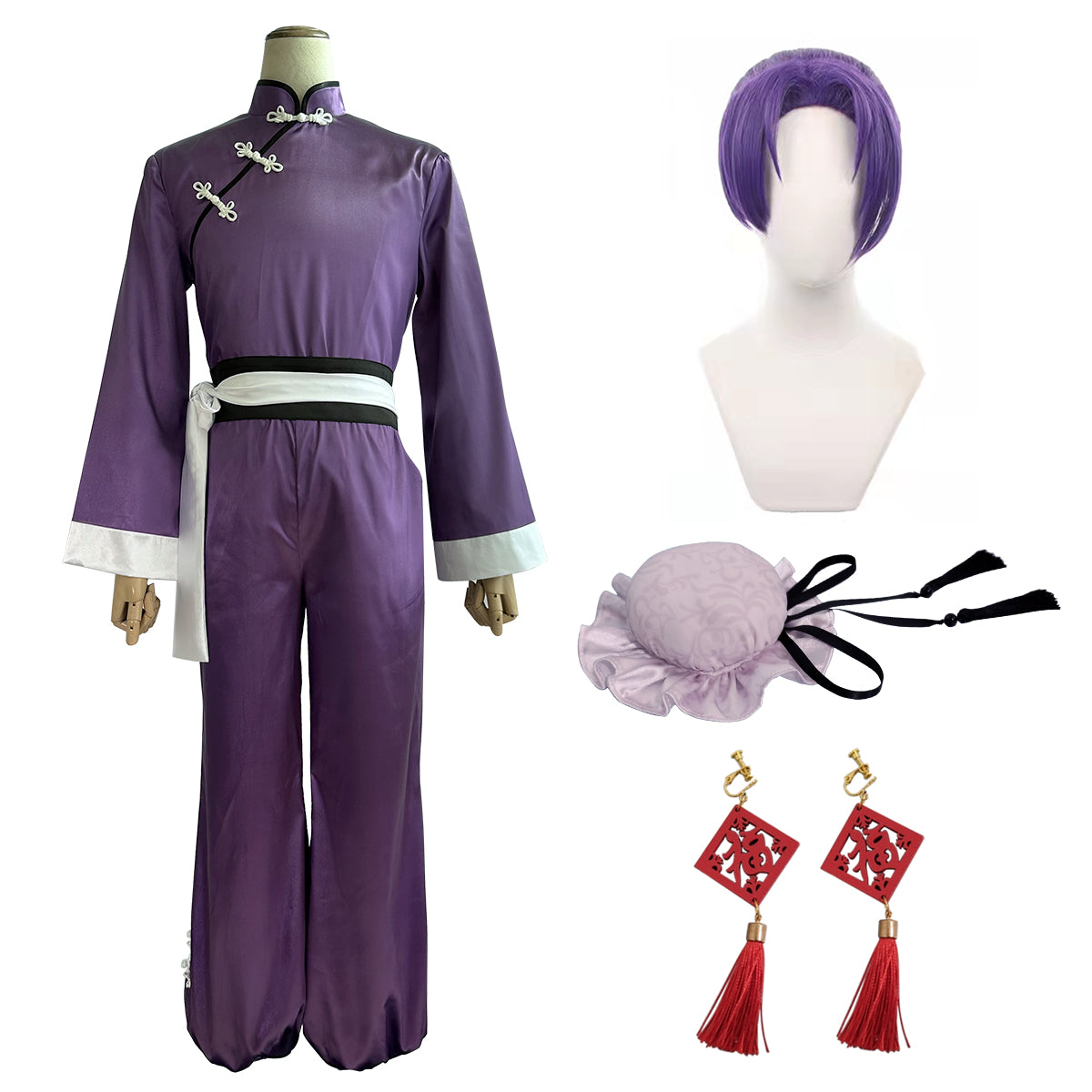 HOLOUN Blue Lock Anime Reo Mikage Cosplay China Costume Kung Fu Tang Suit Wig Rose Net Synthetic Fiber