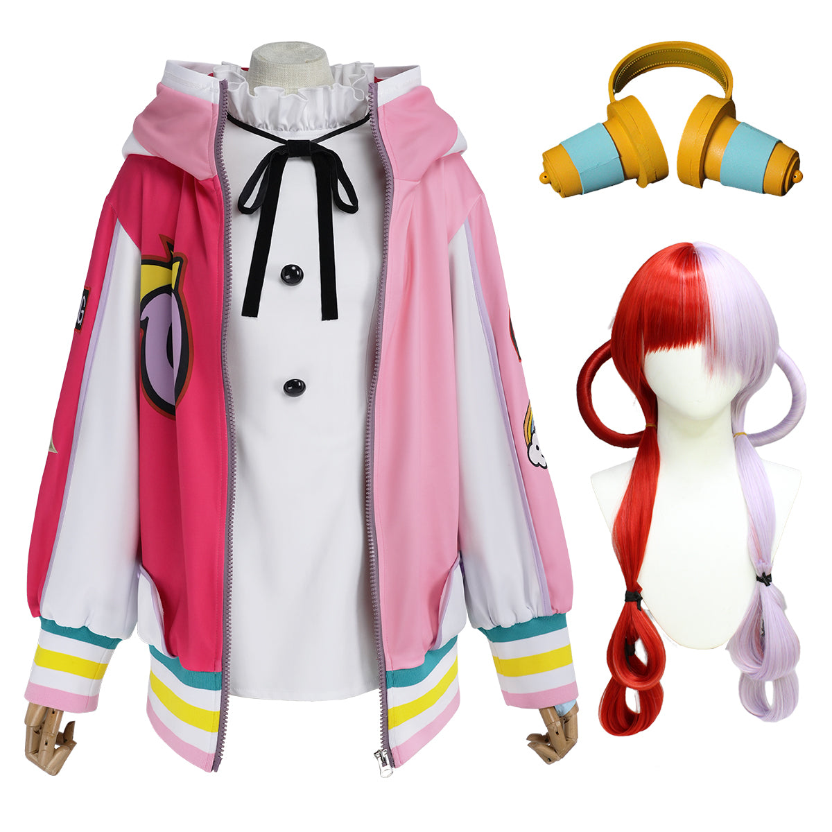 HOLOUN Film Red Uta Anime Uta Cosplay Costume  Embroidery Coat Hoodie Skirt Wig Headwear Fake Earphone Cos Convention Latest