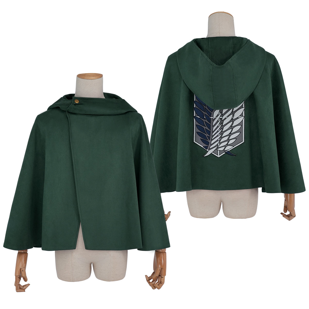 HOLOUN Anime Levi Eren Jaeger Mikasa Ackerman Armin Arlert Hanji Cosplay Costume Unisex Survey Corps Cloak Jacket Embroidery