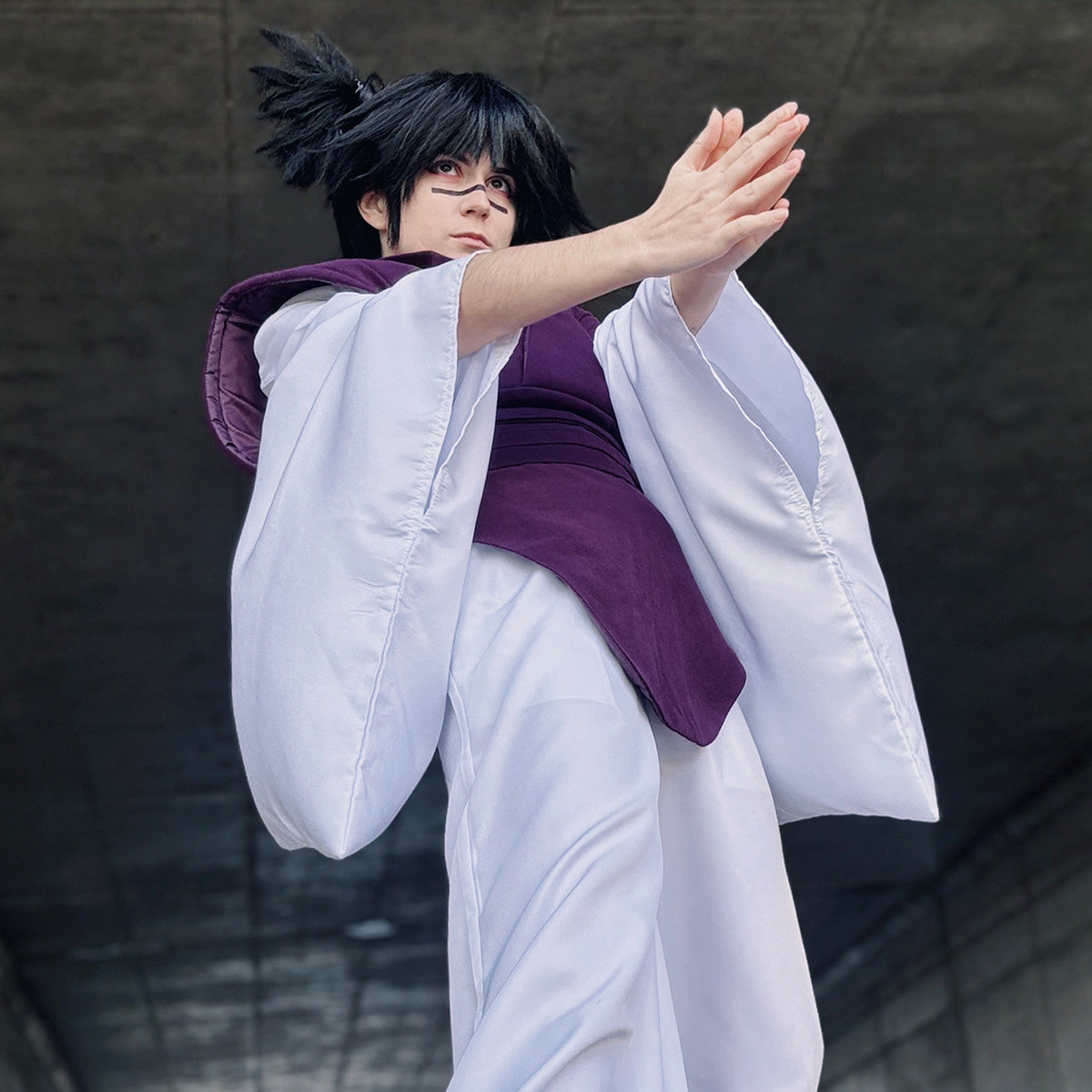 HOLOUN Jujutsu JJK Manga Anime Choso Cosplay Costume Purple Vest Neck Gaiter Belt White Elastic Pants Top Gift