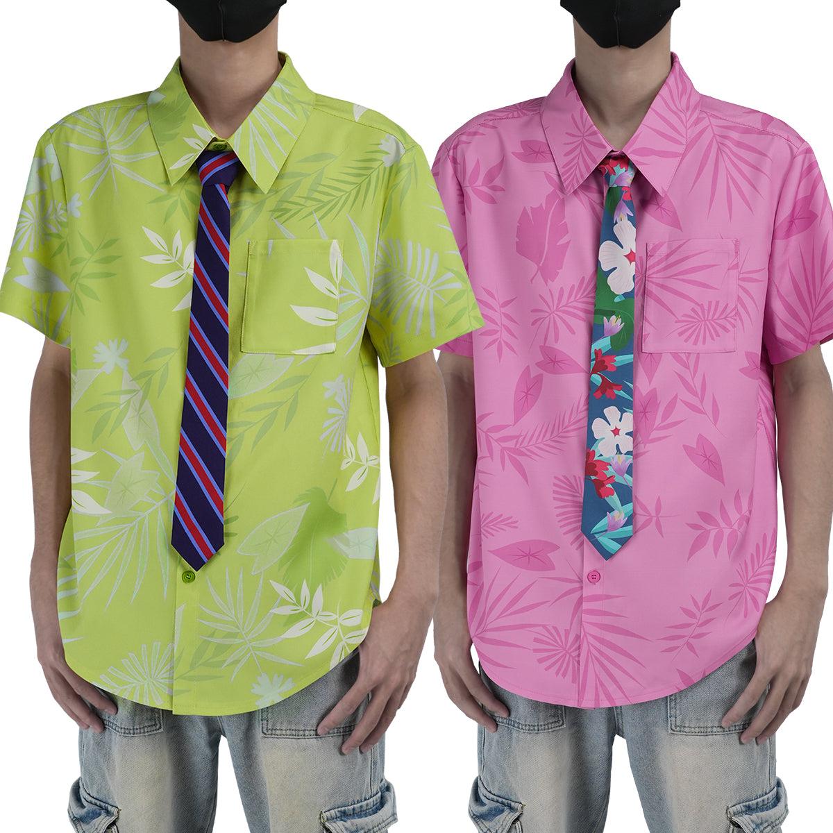 Pre-sale HOLOUN Zoo Movie Nick Wilde Cosplay Costume Pink Green Shirt Tie Halloween Christmas Animation Convention Unisex Adult Daily Wear
