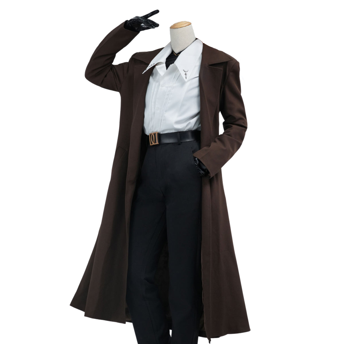 HOLOUN Bungo Anime Nakahara Chuuya Cosplay Costume Wig 10th Anniversary Lining Coat Pants Shirt Hat Gloves Daily Wear Halloween