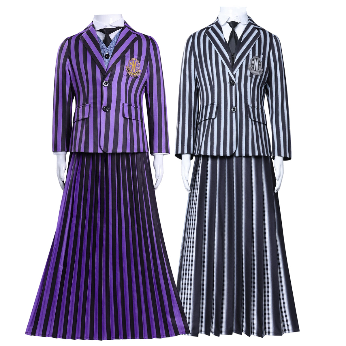 HOLOUN Enid Sinclai Bianca Barclay Child Cosplay Costume Striped School Uniform Skirt Sweater Suit Halloween Christmas 110-150