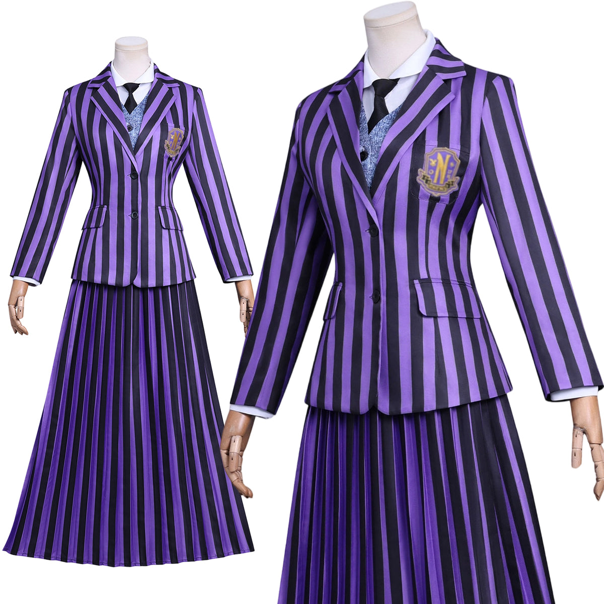 HOLOUN Enid Sinclai Bianca Barclay Cosplay Costume Striped School Uniform Skirt Sweater Embroidery Suit Halloween Christmas