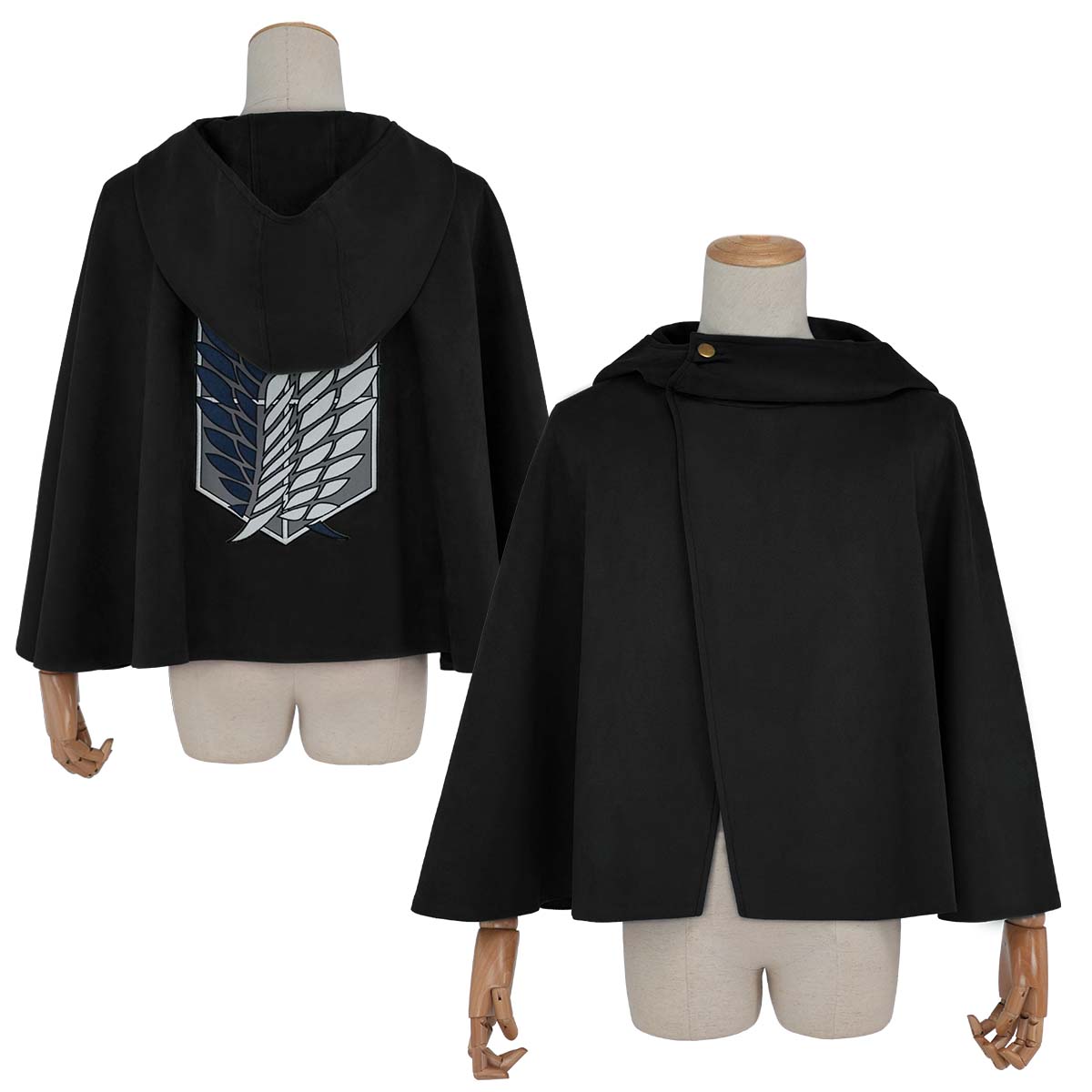 Pre-sale HOLOUN Anime Levi Eren Jaeger Mikasa Ackerman Armin Arlert Hanji Cosplay Costume Embroidery Green Black Cloak Halloween