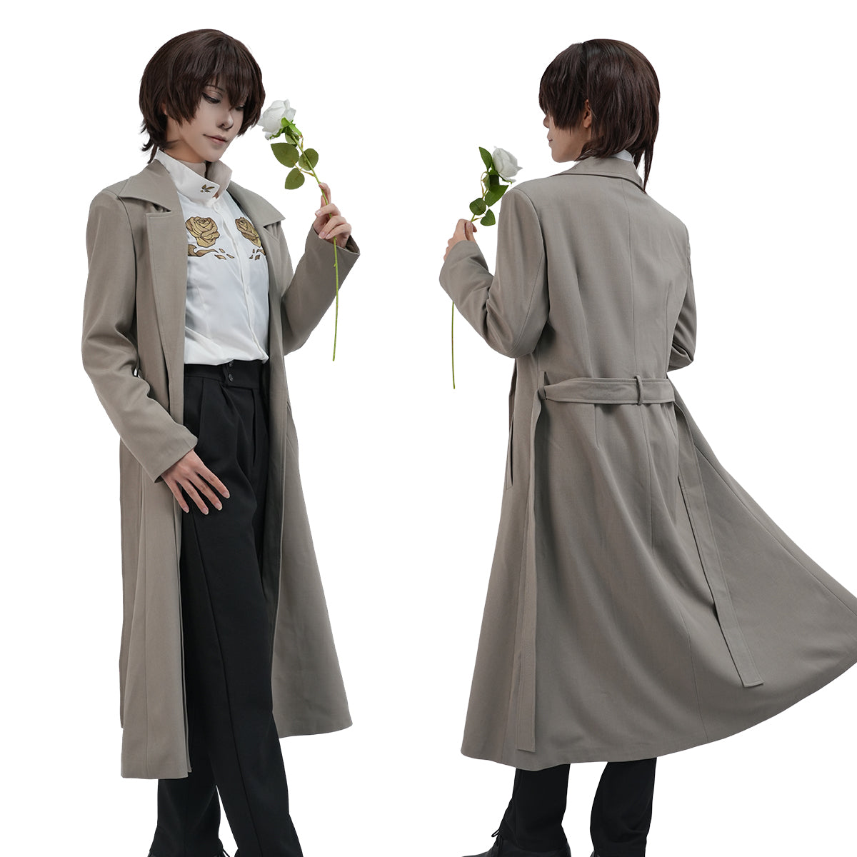 HOLOUN Bungo Anime Dazai Osamu Cosplay Costume Wig 10th Anniversary Lining Coat Pants Shirt Daily Wear Halloween Christmas Gift