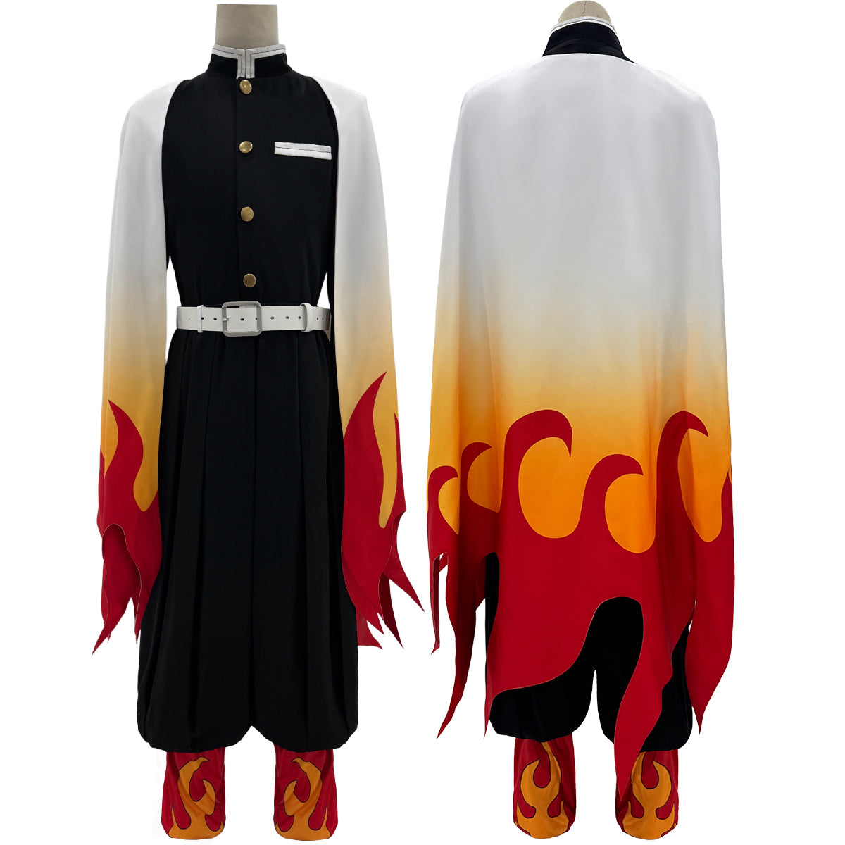 Pre-sale HOLOUN Anime Rengoku Kyoujurou Cosplay Costume Wig Haori Embroidery Top Elastic Pants Belt Convention Halloween Christmas