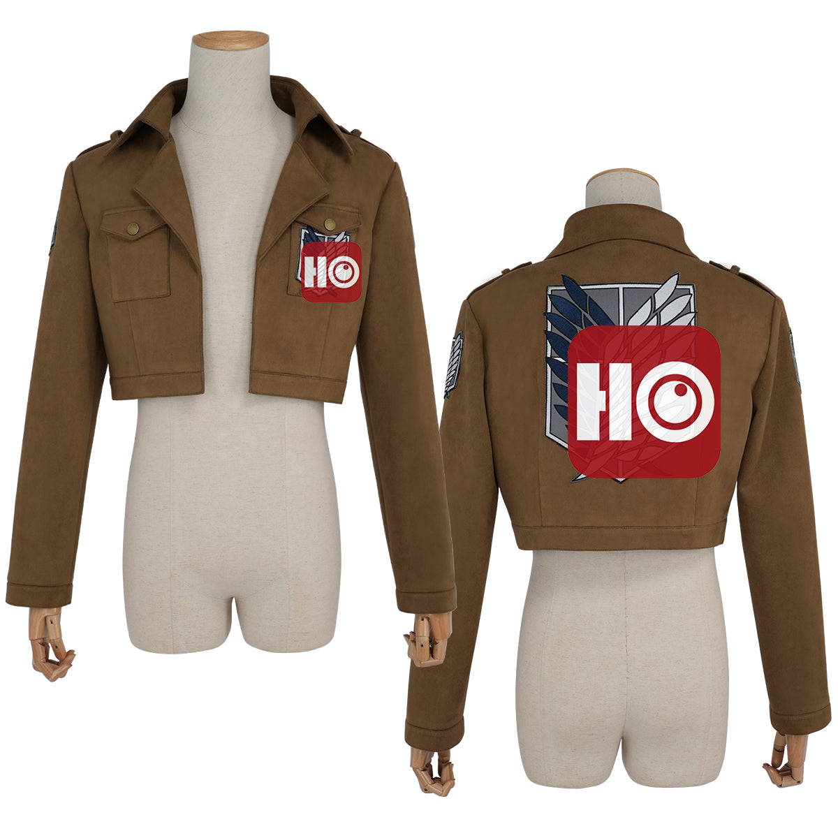 HOLOUN Titan Anime Levi Eren Jaeger Mikasa Ackerman Armin Arlert Cosplay Costume Survey Corps Cloak Jacket Embroidery Christmas Gift