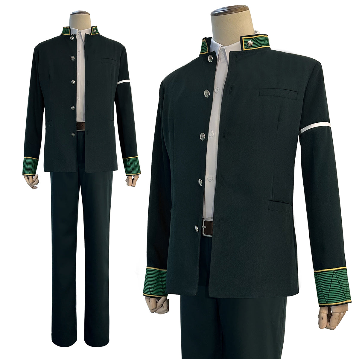 HOLOUN Wind Breaker Anime Akihiko Nirei Cosplay Costume Wig School Uniform Green Jacket Pants White Shirt Cos Convention