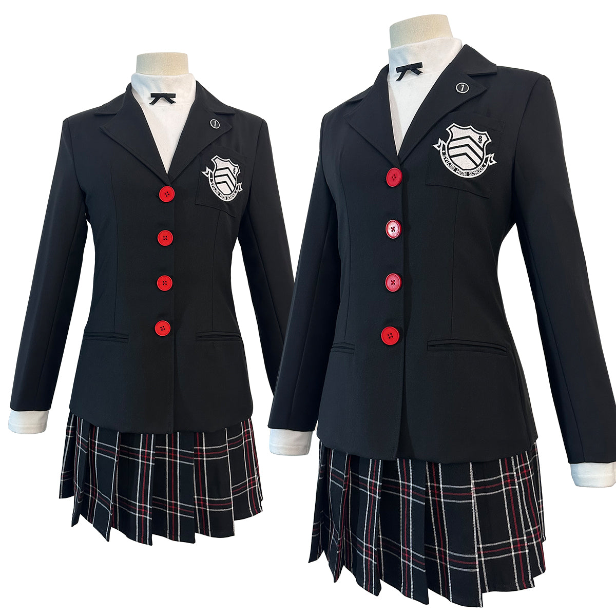 HOLOUN P5 Game Kasumi Yoshizawa Cosplay Costume Wig School Uniform Embroidery School Badge Suit Plaid JK Skirt Shirt Rose Net