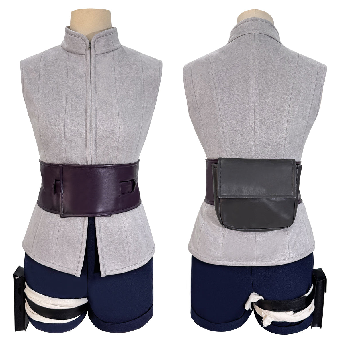 HOLOUN Anime Hyuga Hinata Cosplay Costume Wig Top Shorts Waist Bag Christmas Gift