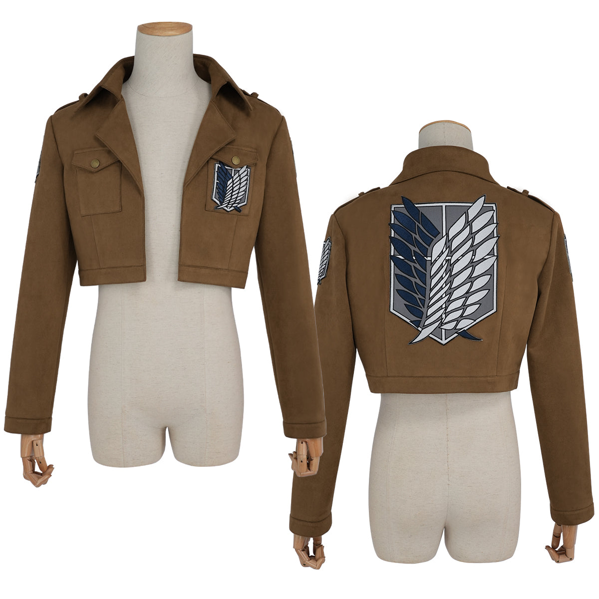 HOLOUN Anime Levi Eren Jaeger Mikasa Ackerman Armin Arlert Hanji Cosplay Costume Unisex Survey Corps Cloak Jacket Embroidery