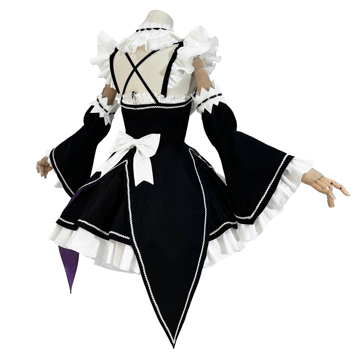 HOLOUN Re:Life In A Different World From Zero Anime Rem Cosplay Costume Wig Lolita Maid Dress Black White Halloween Christmas