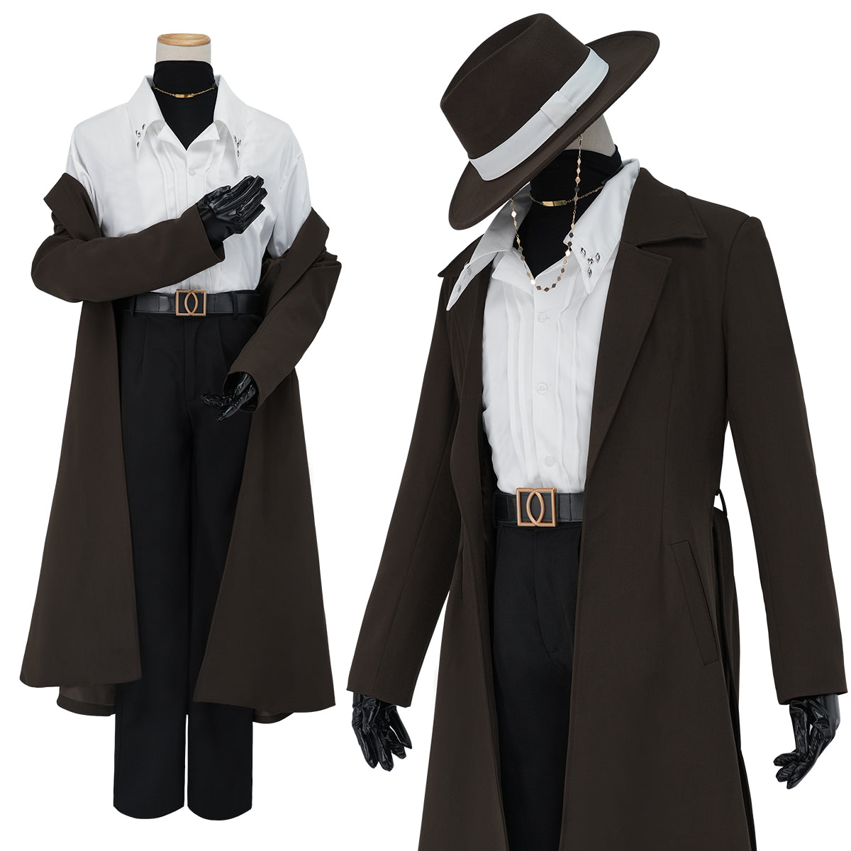 HOLOUN Bungo Anime Nakahara Chuuya Cosplay Costume Wig 10th Anniversary Lining Coat Pants Shirt Hat Gloves Daily Wear Halloween