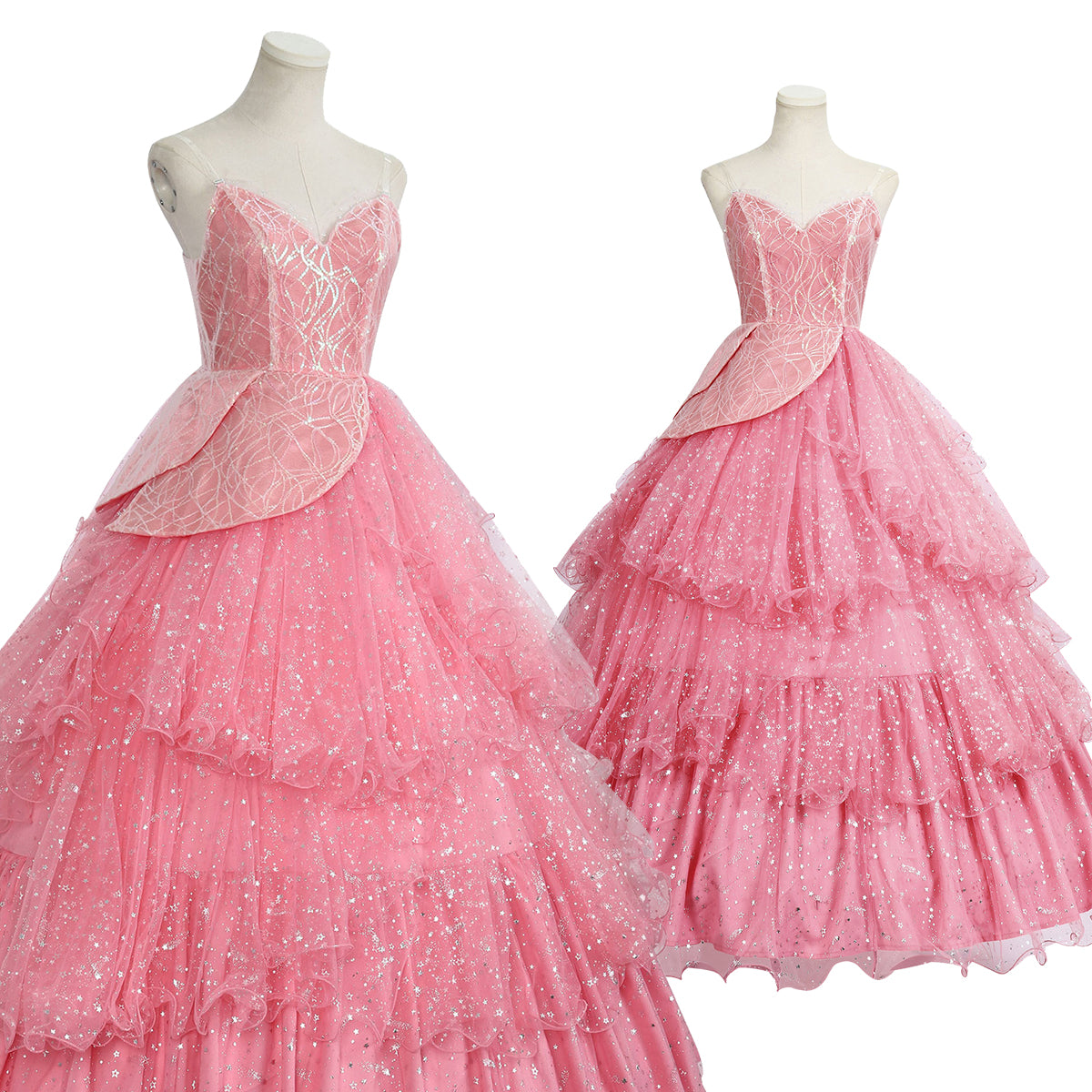 HOLOUN Film Glinda Cosplay Costume Pink Dress Crinoline Animation Convention Halloween Christmas Gift